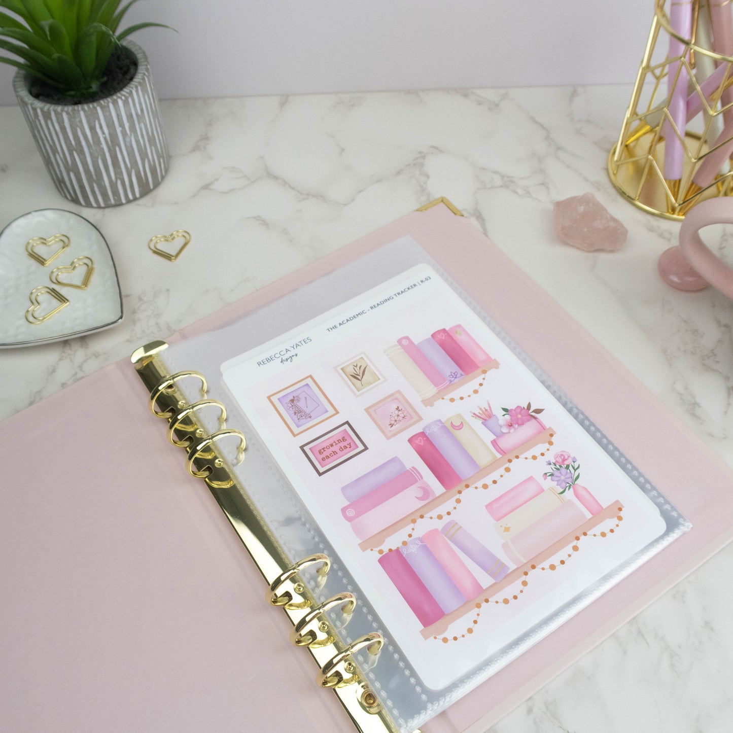 PALE ROSE STICKER STORAGE BINDER