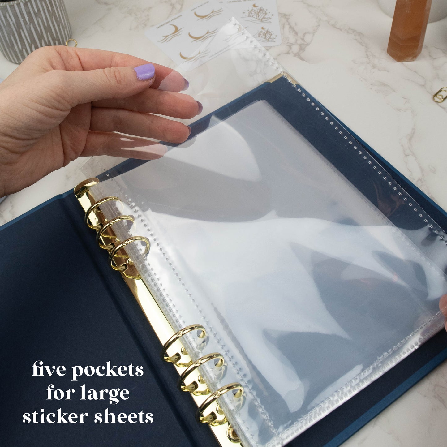 MIDNIGHT BLUE STICKER STORAGE BINDER