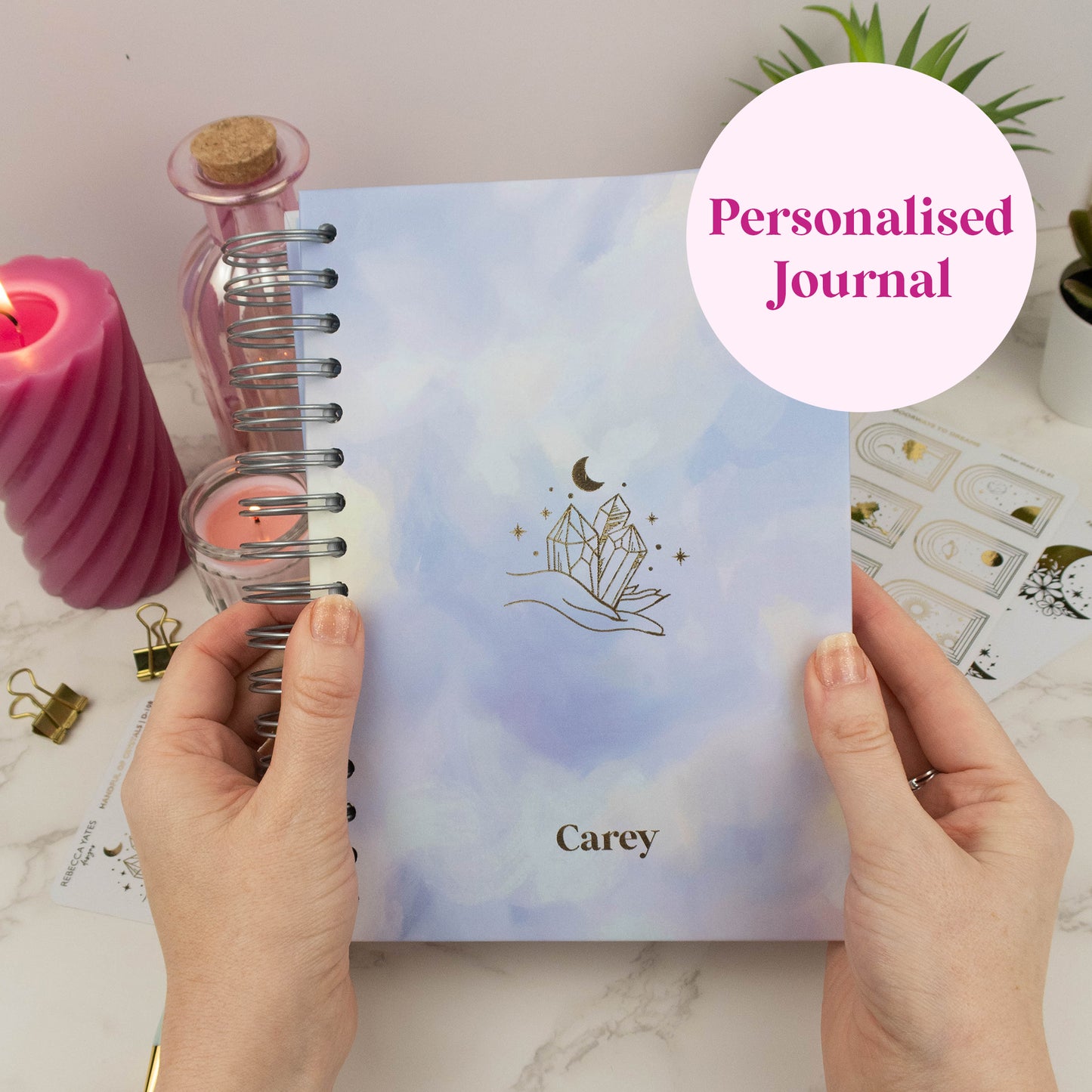 CRYSTALS - LUXE PERSONALISED NOTEBOOK