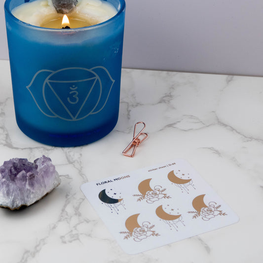 FLORAL MOONS - FOILED PLANNER STICKERS - Rebecca Yates