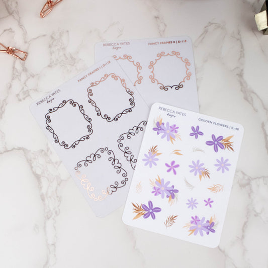FANCY FRAMES I - FOILED PLANNER STICKERS