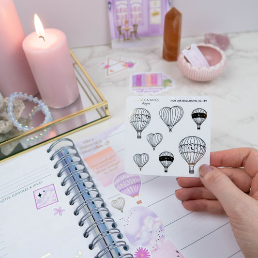 HOT AIR BALLOONS - FOILED STICKER SHEET
