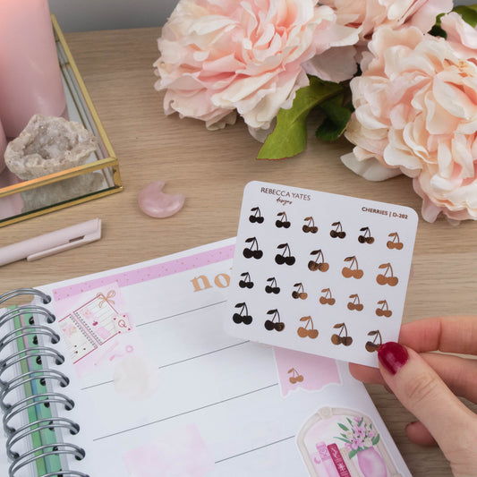 CHERRIES - FOILED STICKER SHEET