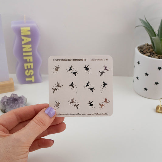 HUMMINGBIRD BOUQUETS - FOILED PLANNER STICKERS