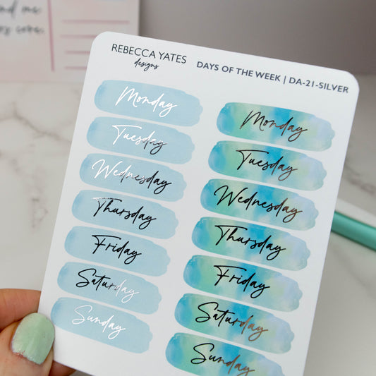 DAYS OF THE WEEK - DREAMERS COVE COLOUR SCHEME - Rebecca Yates