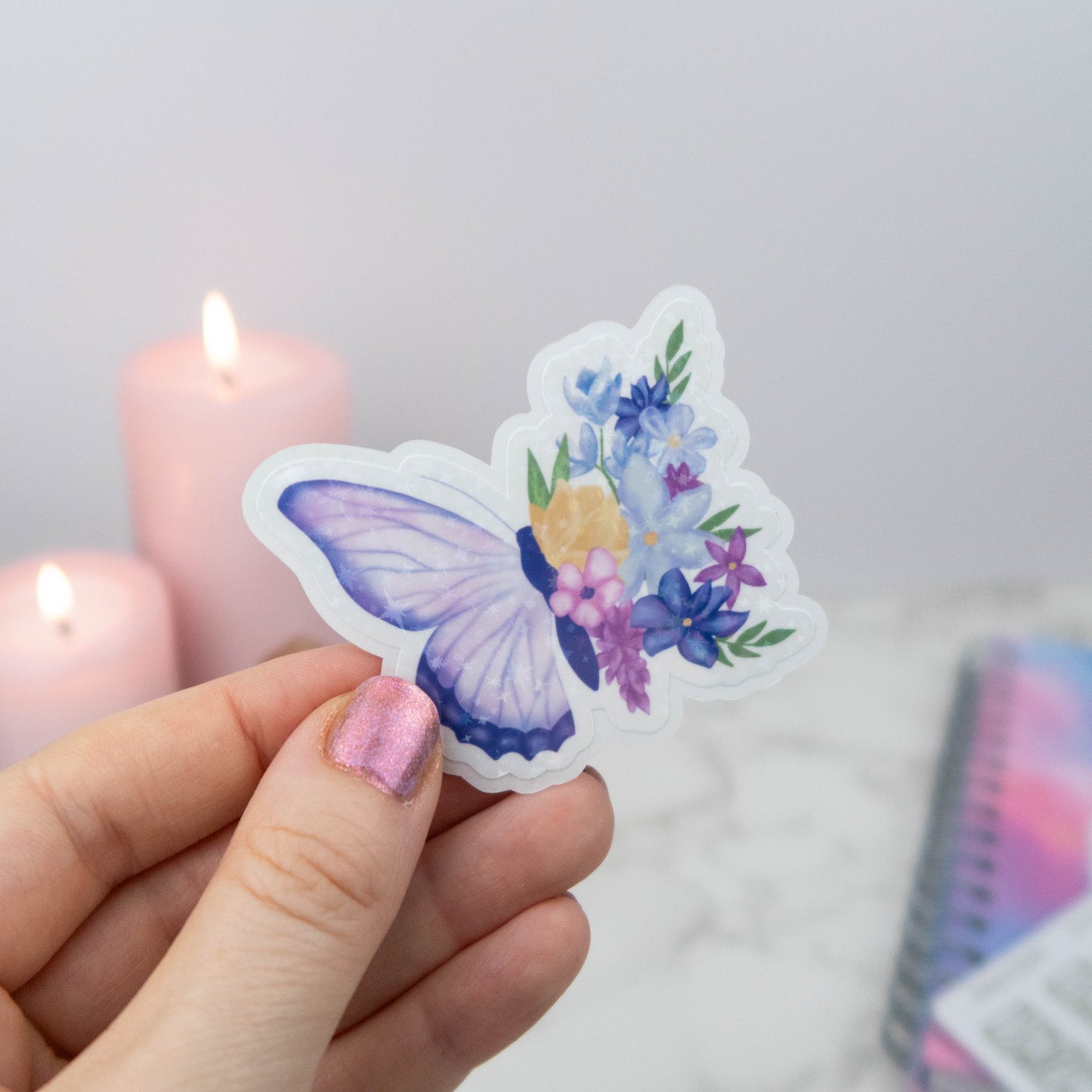 FLORAL BUTTERFLY - SINGLE STICKER