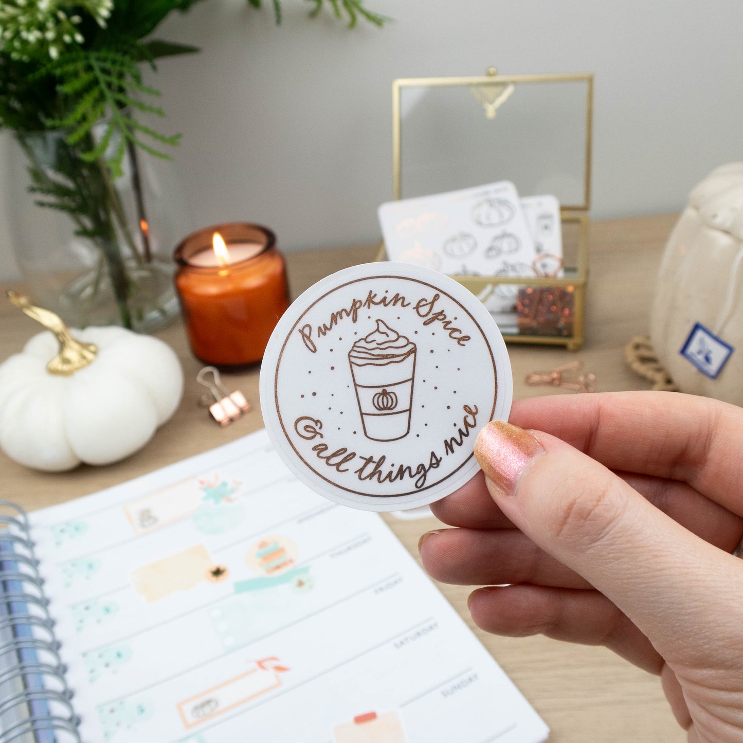PUMPKIN SPICE & ALL THINGS NICE - SINGLE STICKER