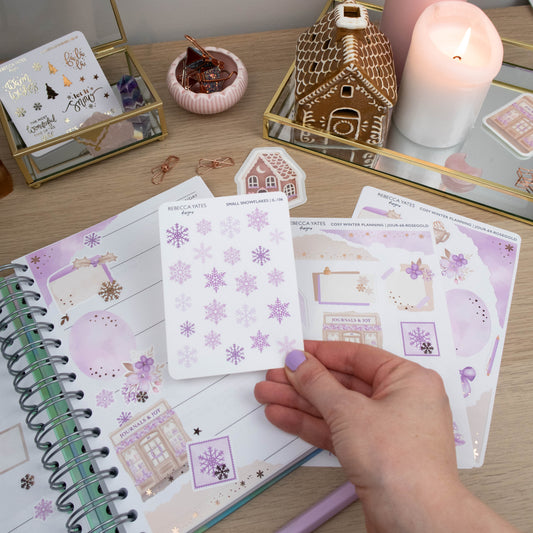 SMALL PURPLE SNOWFLAKES - PLANNER STICKER SHEET