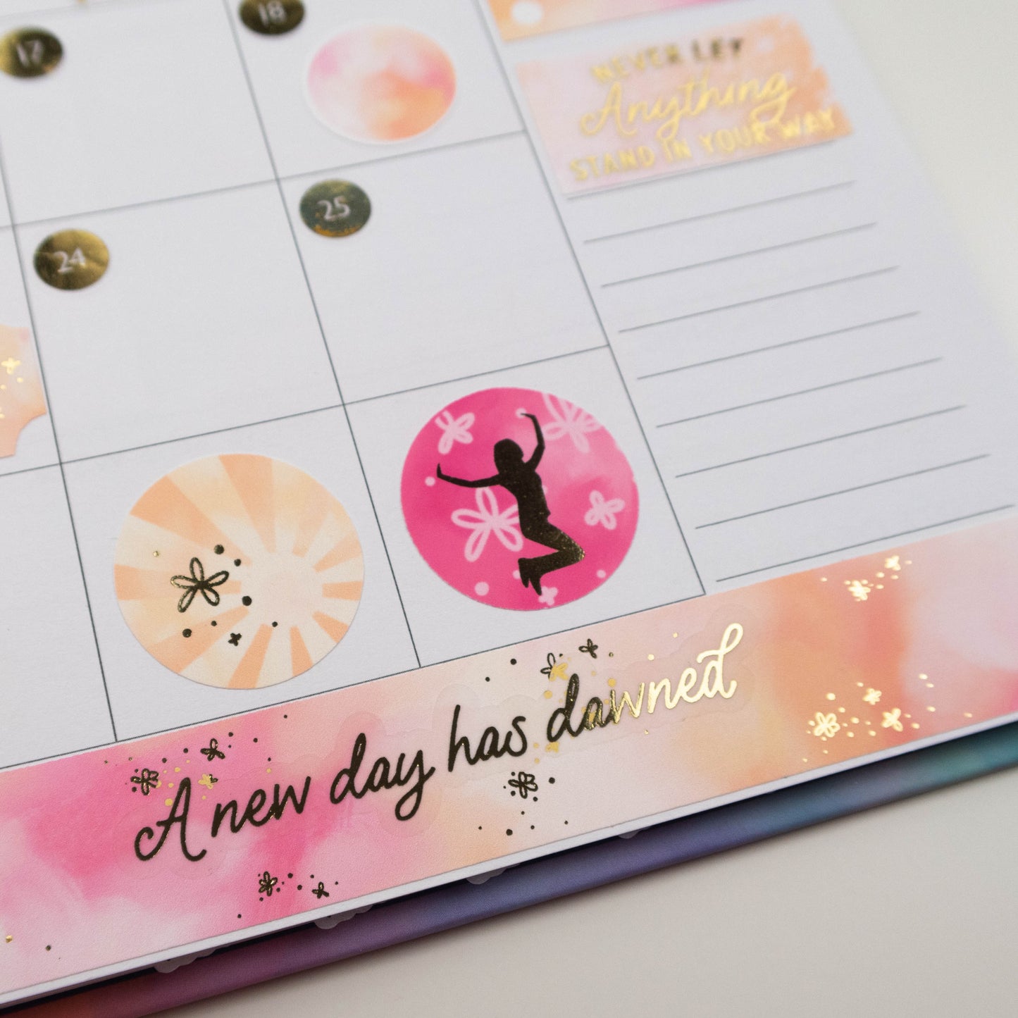 A NEW DAY HAS DAWNED - FOILED QUOTES STICKER SHEET