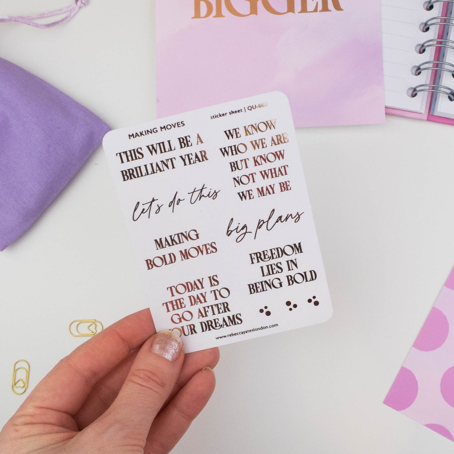 MAKING MOVES - FOILED QUOTES STICKER SHEET