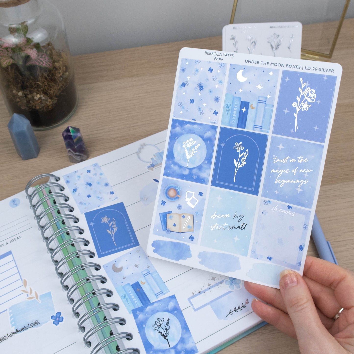 UNDER THE MOON FULL BOXES - PLANNER STICKER SHEET