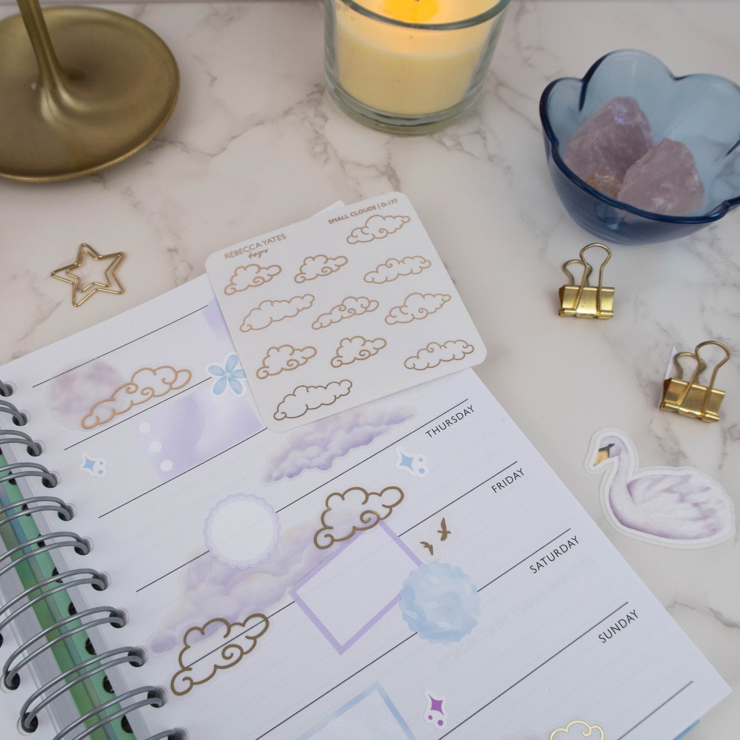 BEYOND CLOUDS - STICKER SHEET (TRANSPARENT) - Rebecca Yates