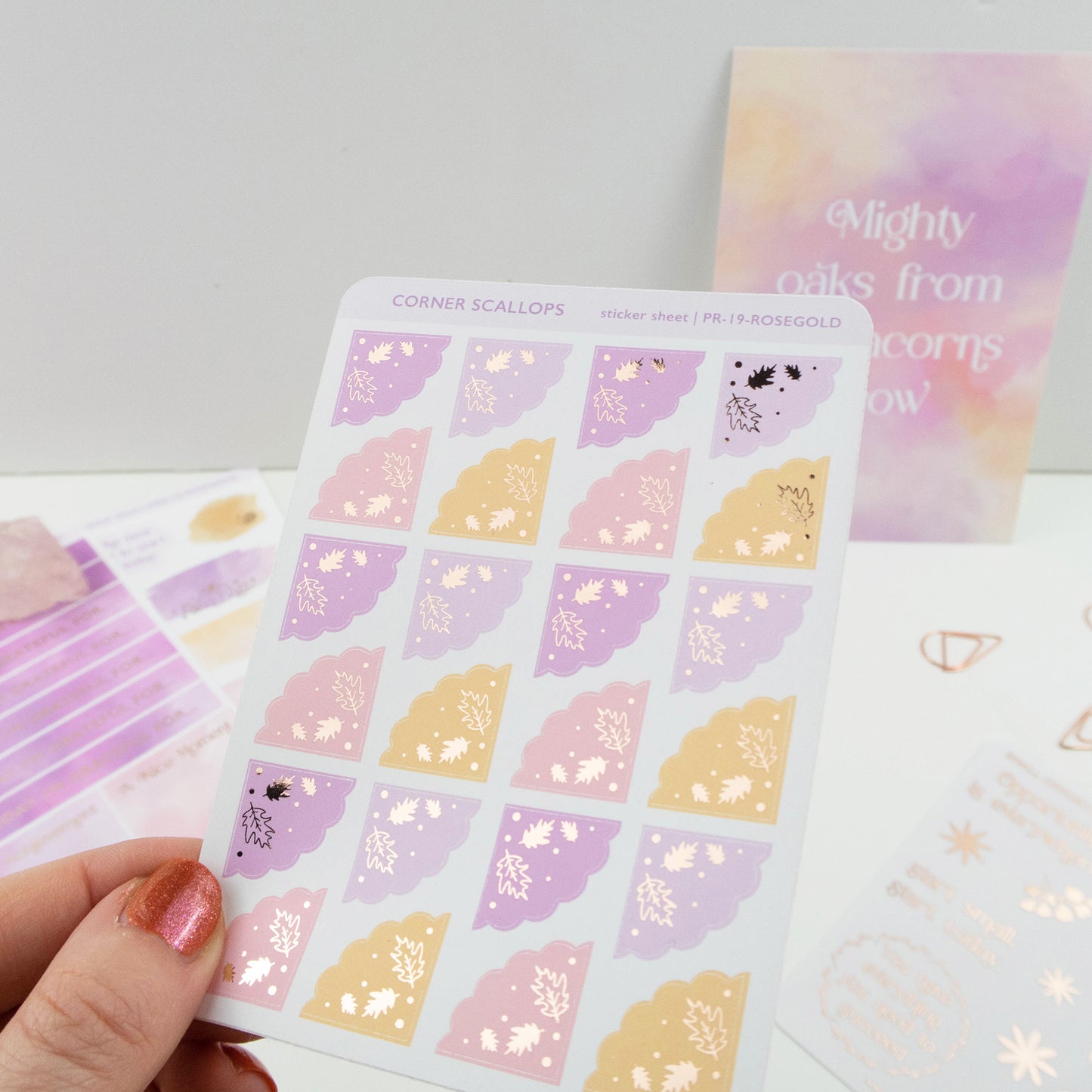 MIGHTY ACORNS SCALLOPS - STICKER SHEET
