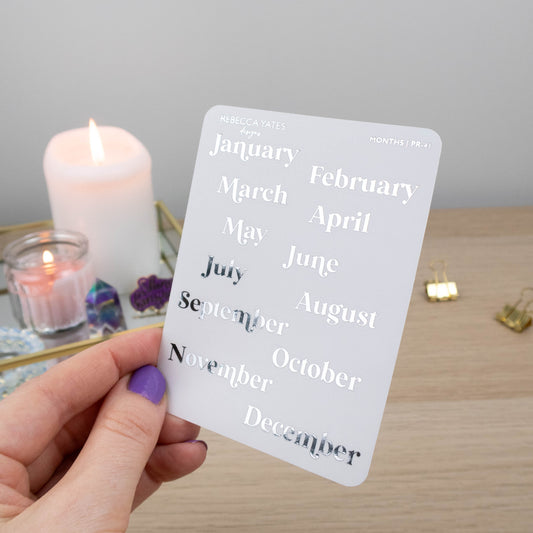 MONTHS - FOILED STICKER SHEET