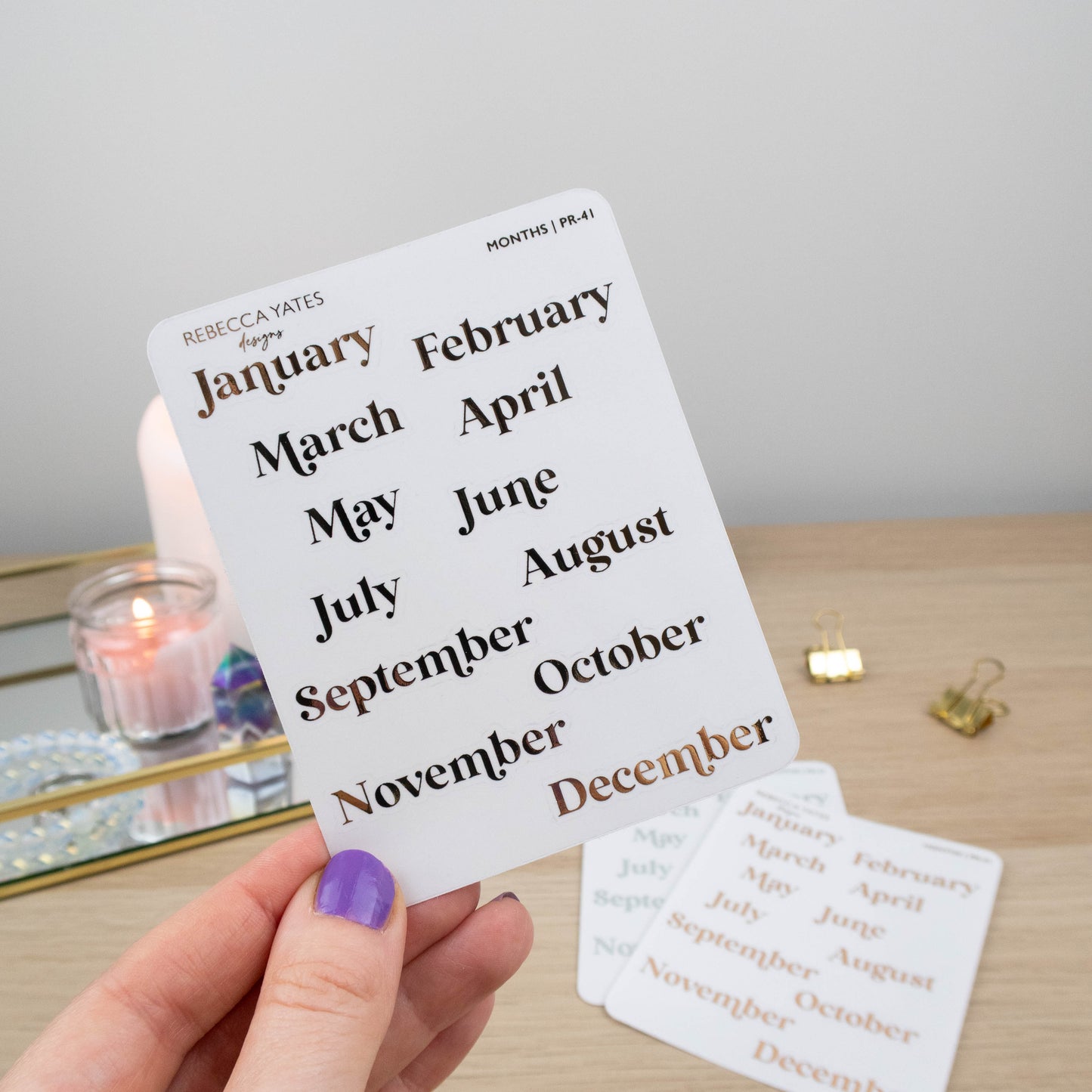 MONTHS - FOILED STICKER SHEET