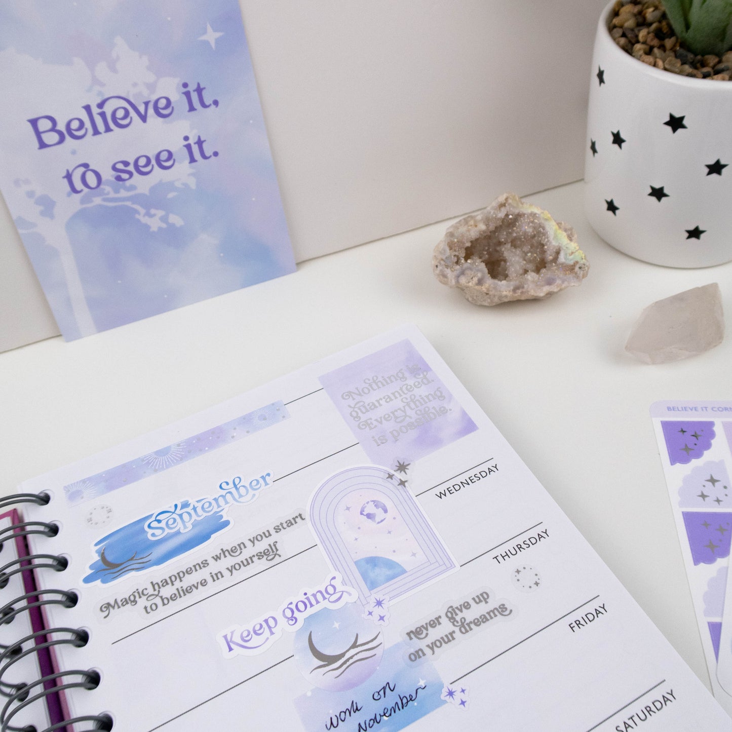 MAGIC HAPPENS WHEN - FOILED QUOTES STICKER SHEET