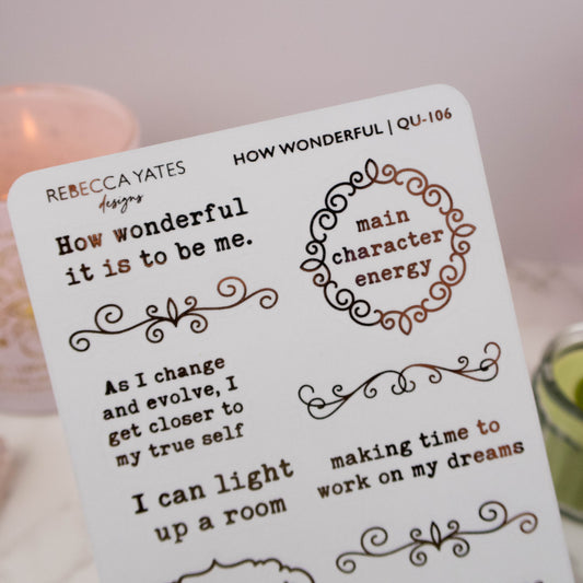 HOW WONDERFUL - FOILED PLANNER STICKERS