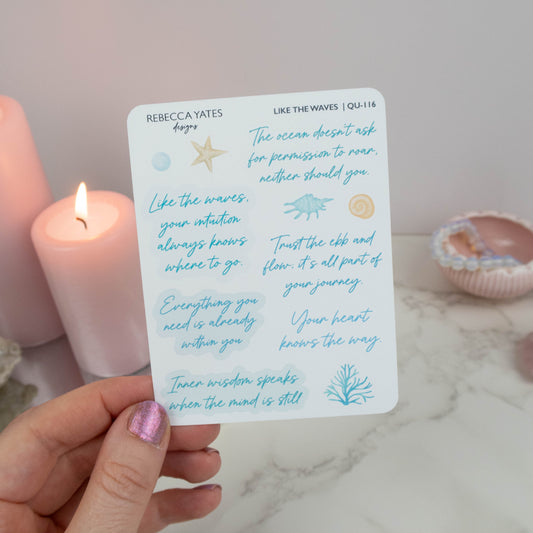 LIKE THE WAVES - QUOTES PLANNER STICKER SHEET