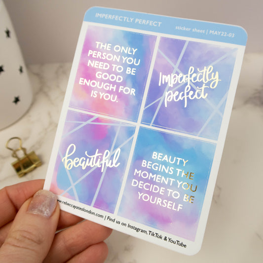 IMPERFECTLY PERFECT - PLANNER STICKER SHEET - Rebecca Yates