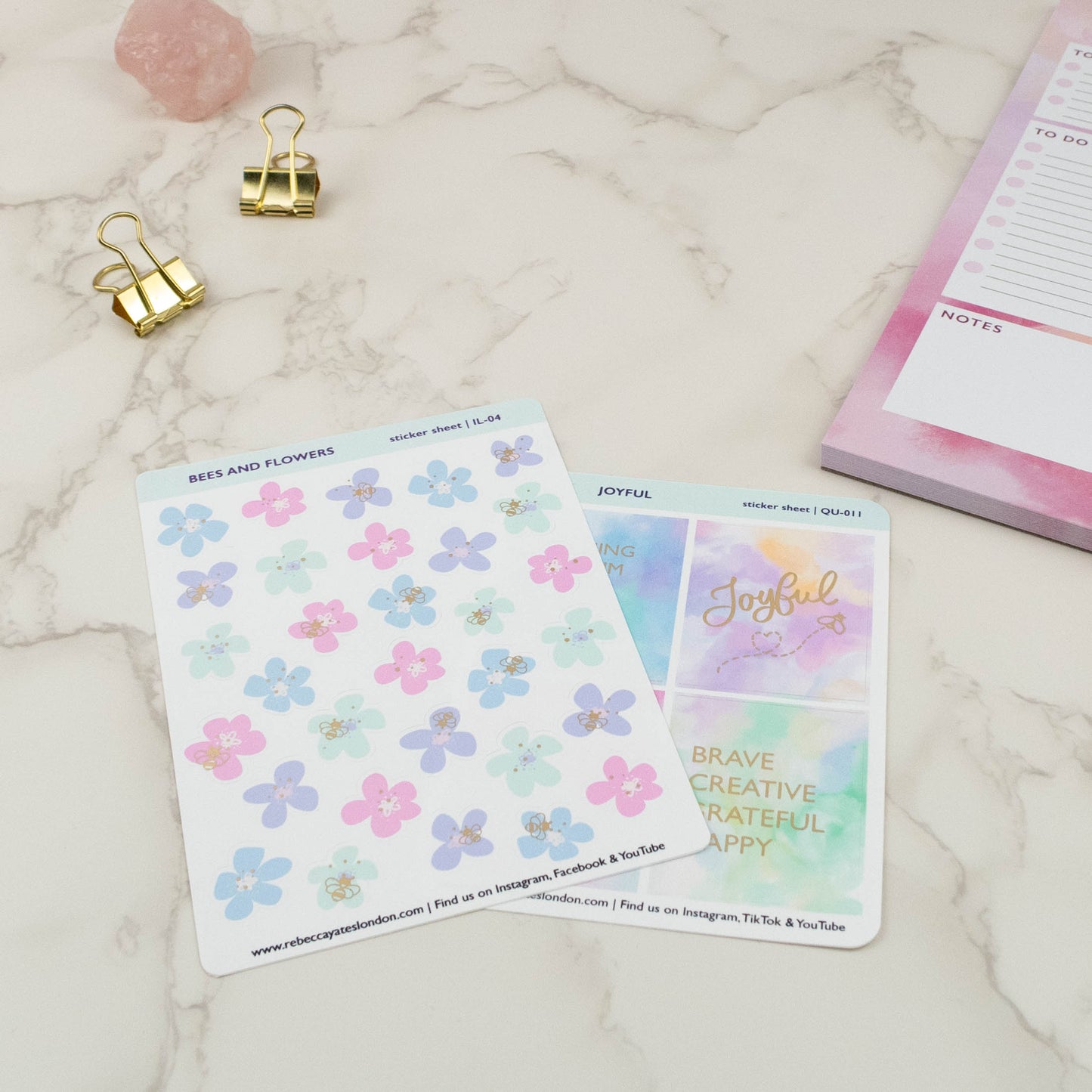 BEES AND FLOWERS - PLANNER STICKER SHEET