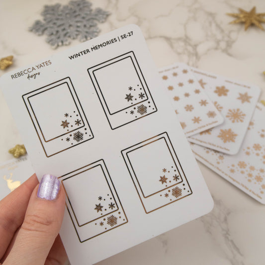 WINTER MEMORY FRAMES - FOILED PLANNER STICKERS