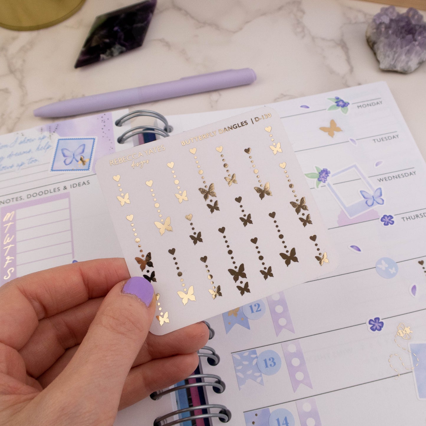 BUTTERFLY DANGLES - FOILED STICKER SHEET