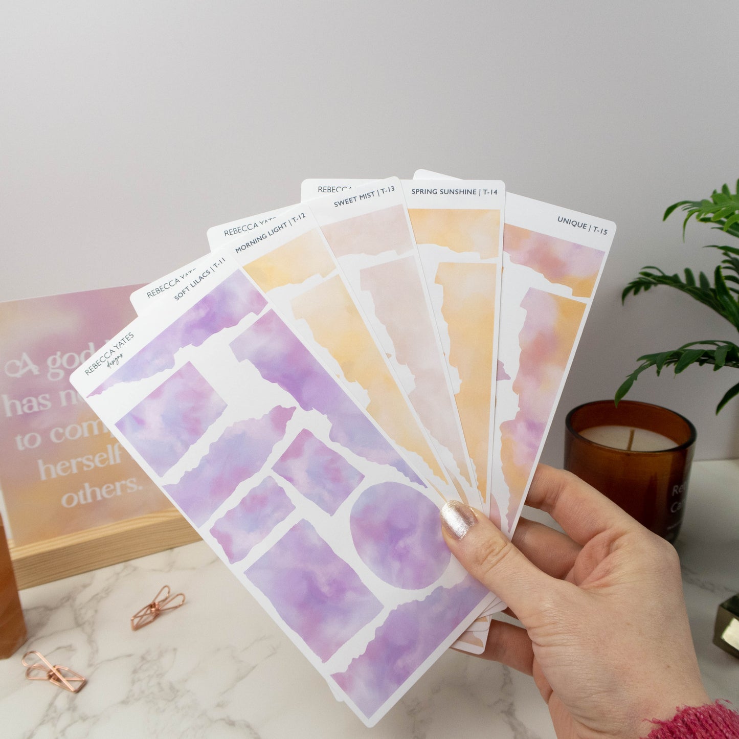 UNIQUE TORN PAPER SAMPLERS - STICKER SHEET