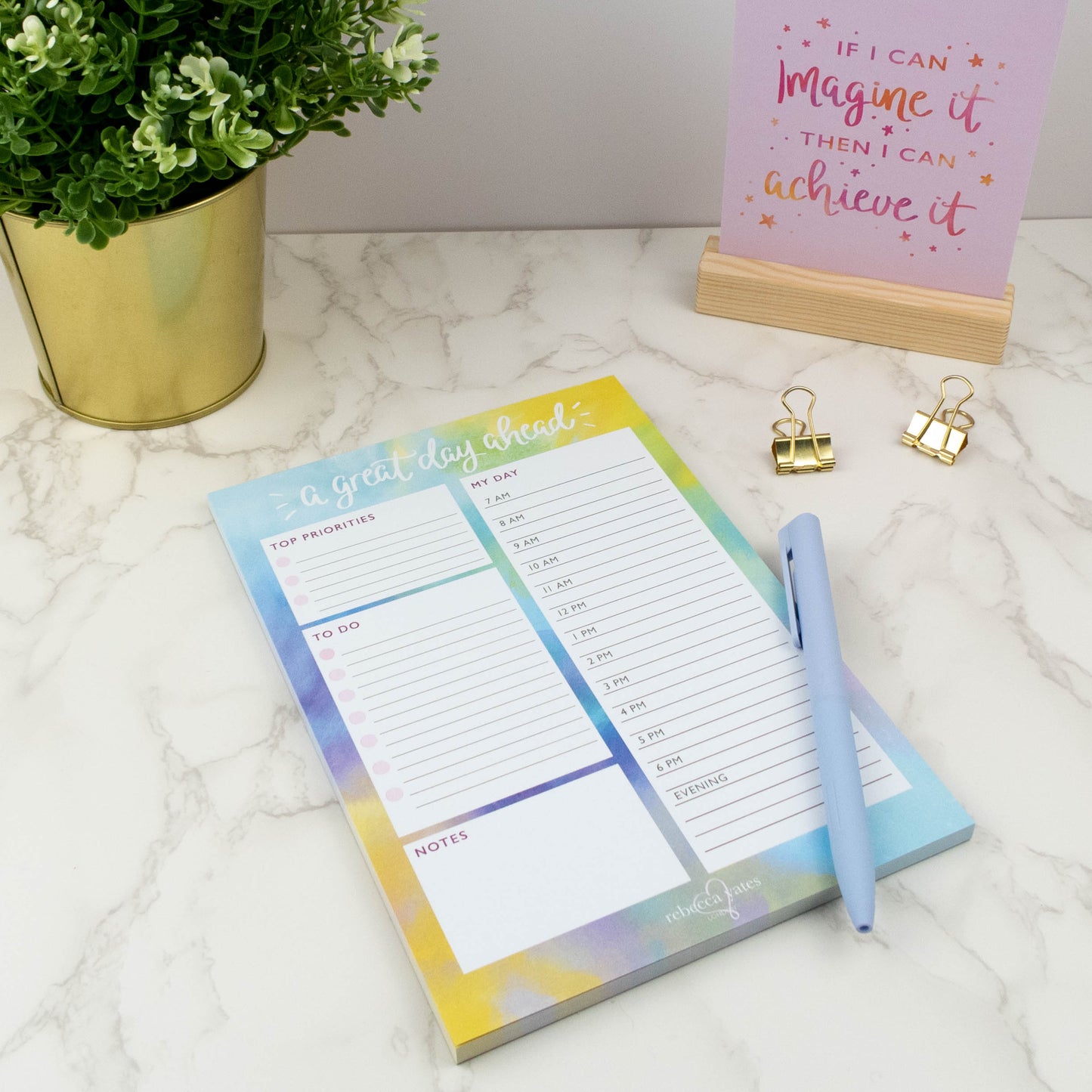 A GREAT DAY AHEAD - DAY PLANNER PAD (TOPAZ) - Rebecca Yates