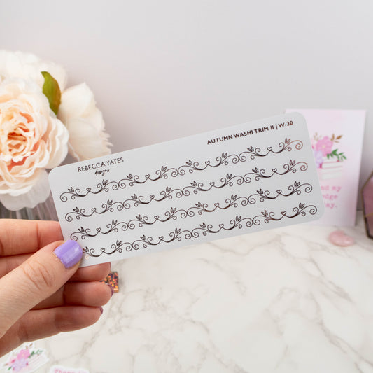 AUTUMN WASHI TRIM II - FOILED PLANNER STICKERS - Rebecca Yates