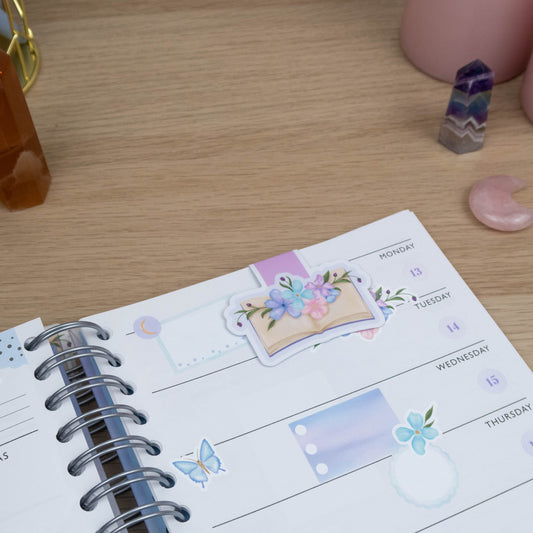 BOOK & FLOWERS - MAGNETIC BOOKMARK