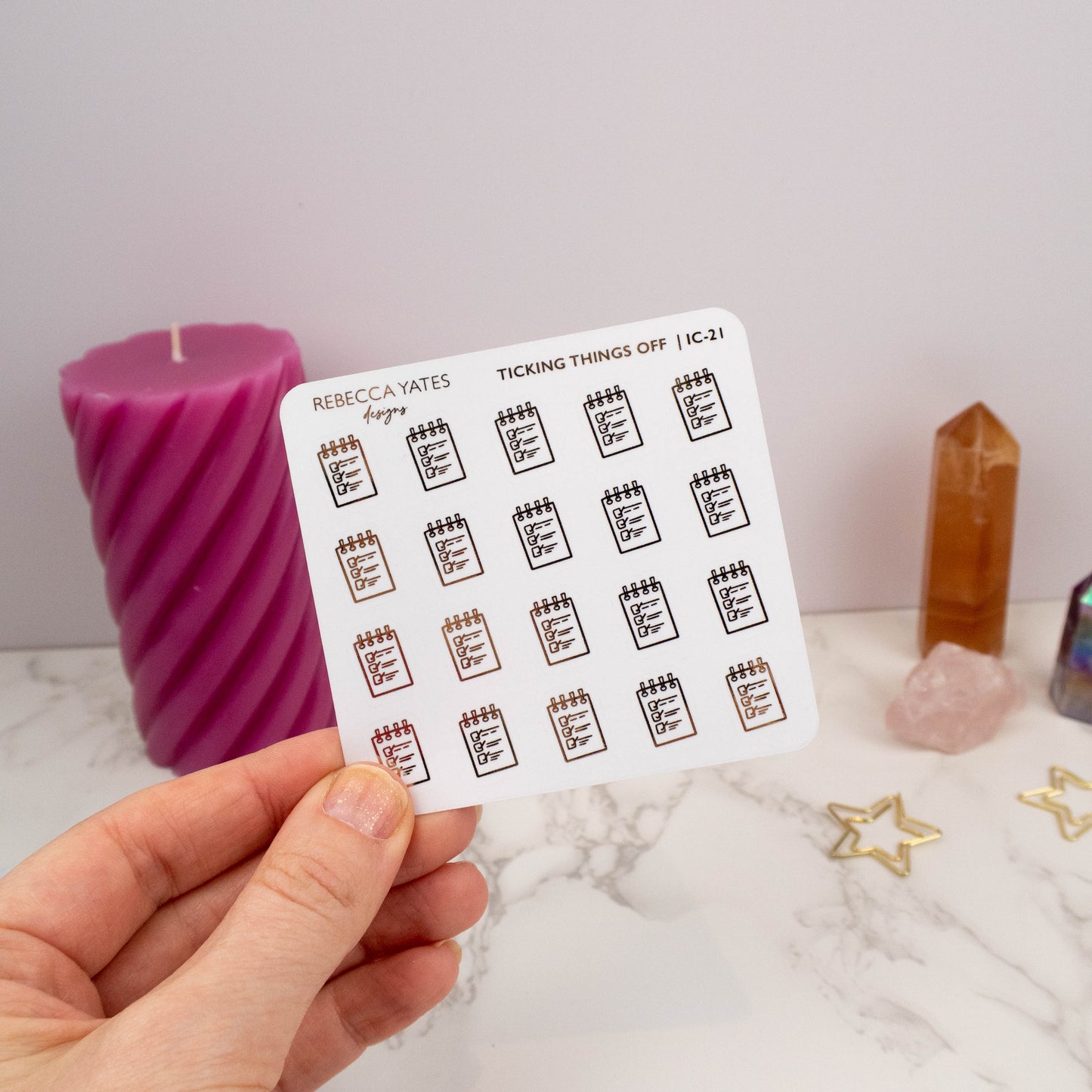 TICKING THINGS OFF - FOILED ICON PLANNER STICKERS