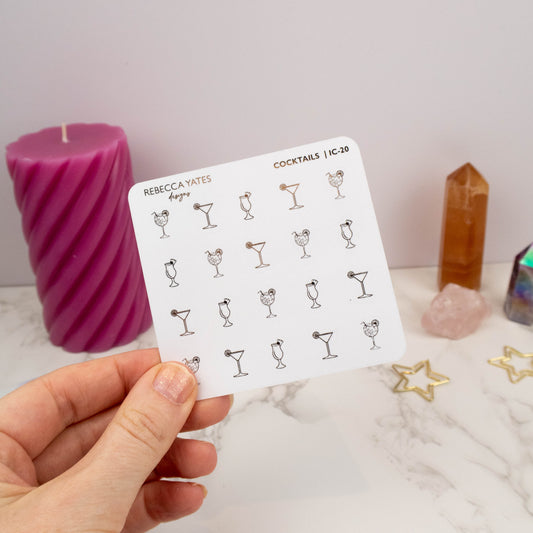 COCKTAILS - FOILED ICON PLANNER STICKERS