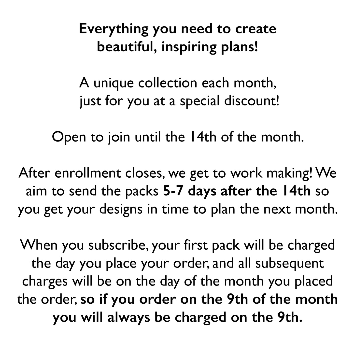 MONTHLY PLANNING STICKER SUBSCRIPTION (OPEN UNTIL 14TH MAY)