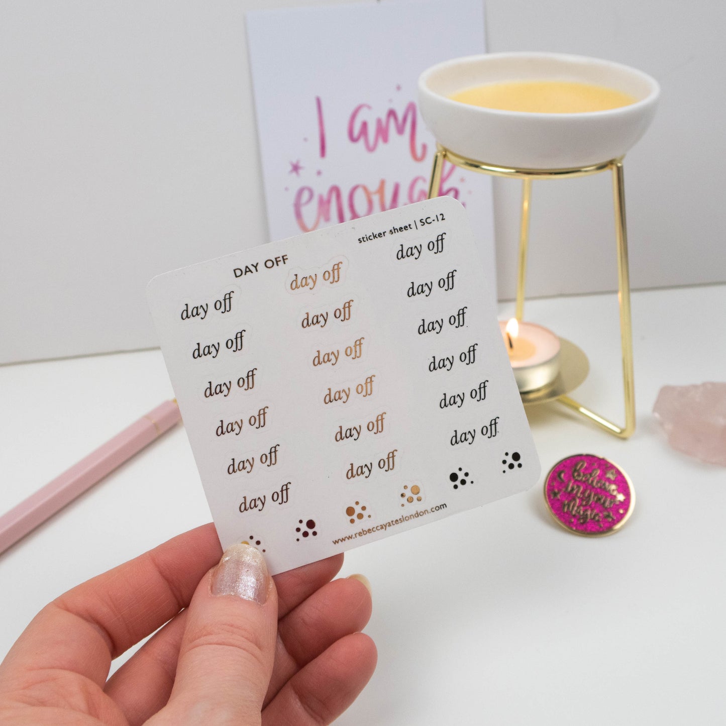 DAY OFF - FOILED SCRIPT STICKERS