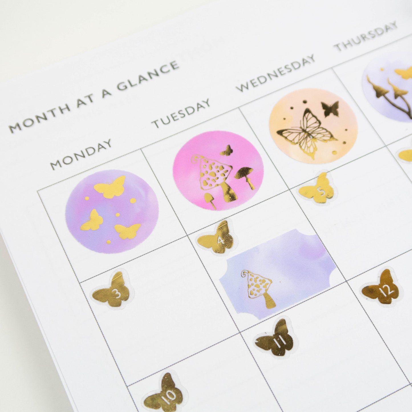 BUTTERFLY NUMBERS - FOILED PLANNER STICKERS - Rebecca Yates