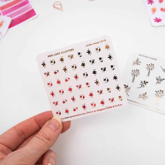 MINI LEAF CLUSTERS - FOILED PLANNER STICKERS - Rebecca Yates