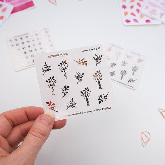 AUTUMN POSIES - FOILED PLANNER STICKERS - Rebecca Yates