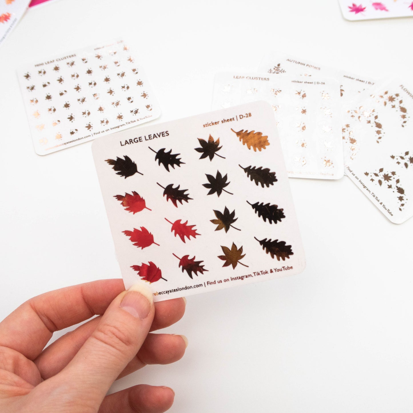 LARGE LEAVES - FOILED PLANNER STICKERS - Rebecca Yates