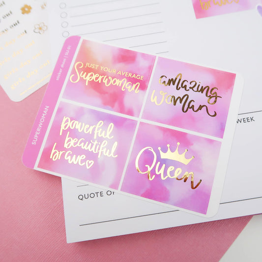 SUPERWOMAN - FOILED STICKERS - Rebecca Yates