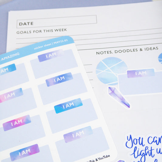 I AM AMAZING - PLANNER STICKER SHEET - Rebecca Yates