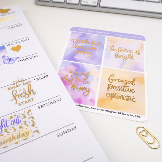 THE FUTURE IS BRIGHT - PLANNER STICKER SHEET - Rebecca Yates