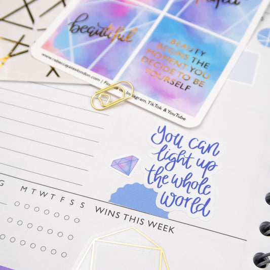 STRONG AS A DIAMOND - PLANNER STICKER SHEET - Rebecca Yates