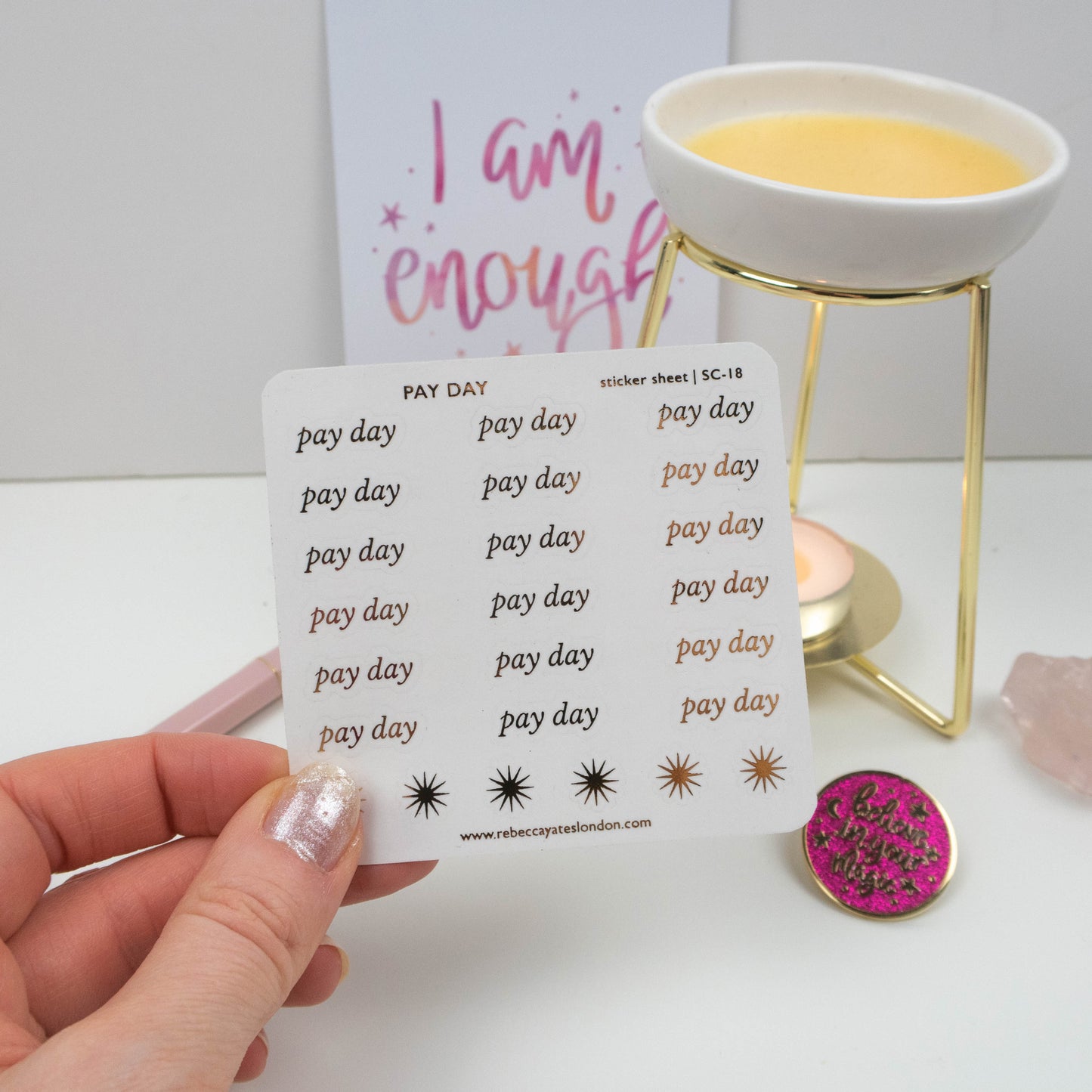 PAY DAY - FOILED SCRIPT STICKERS