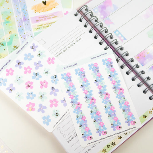 DAISY CHAINS - PLANNER STICKER SHEET - Rebecca Yates