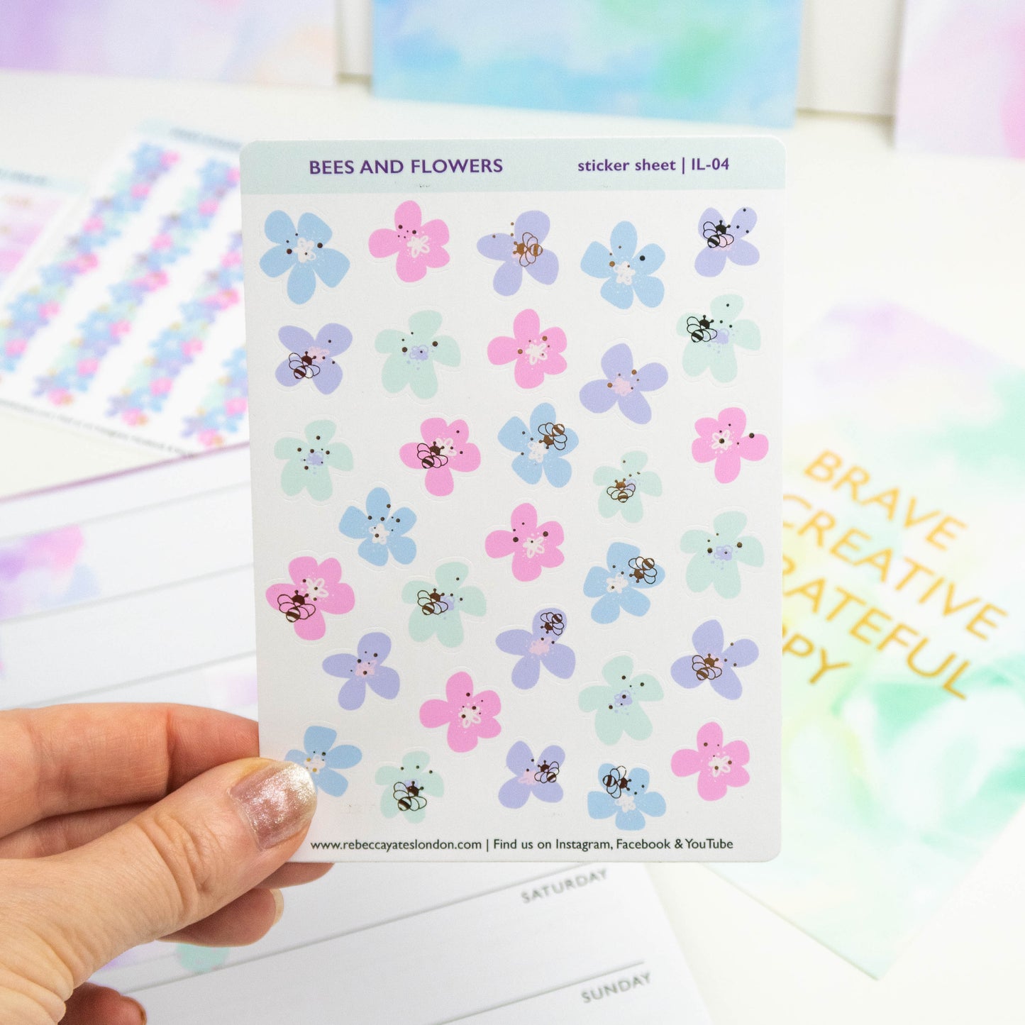 BEES AND FLOWERS - PLANNER STICKER SHEET