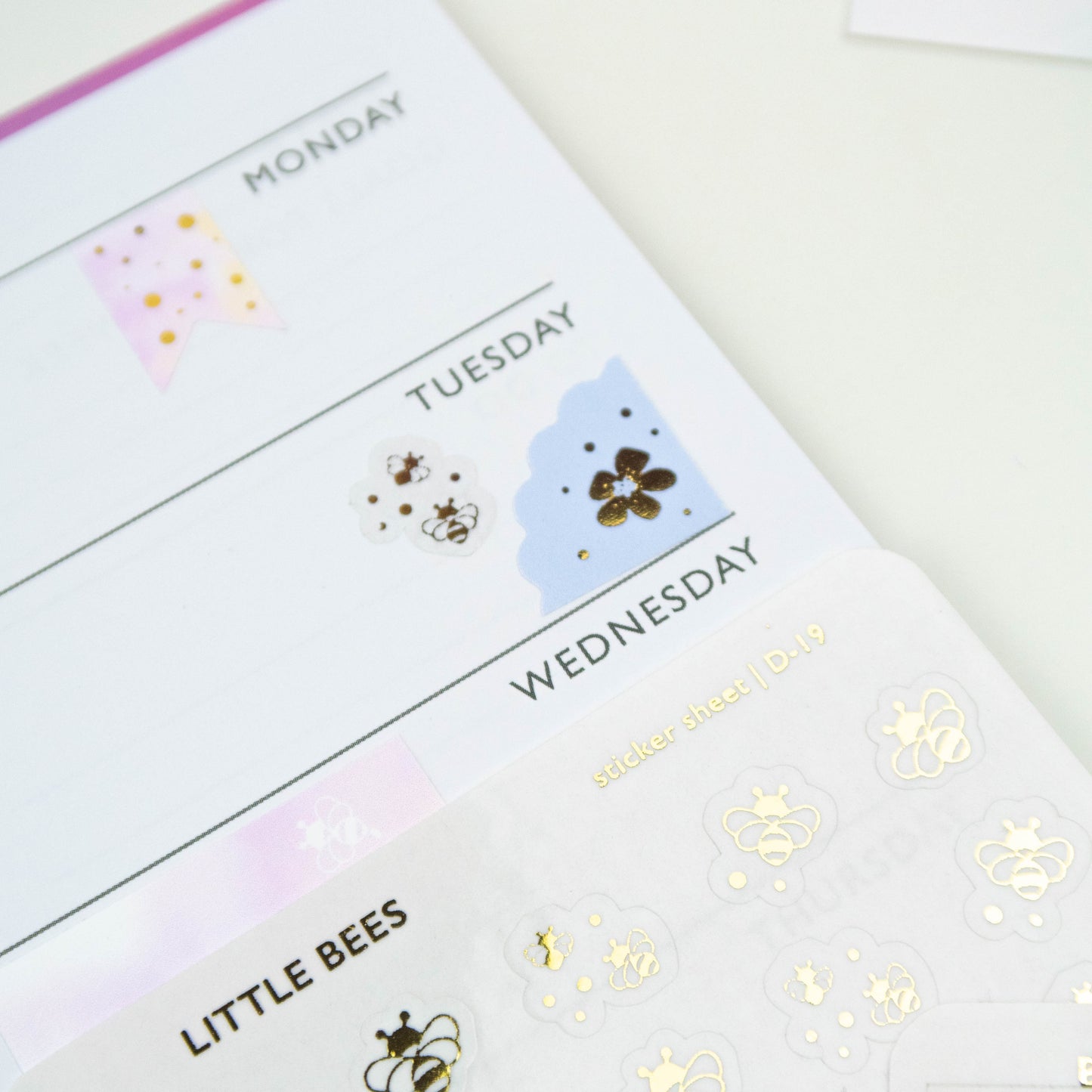 LITTLE BEES - FOILED PLANNER STICKERS - Rebecca Yates