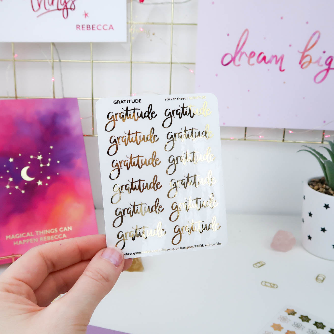 GRATITUDE - FOILED STICKERS - Rebecca Yates
