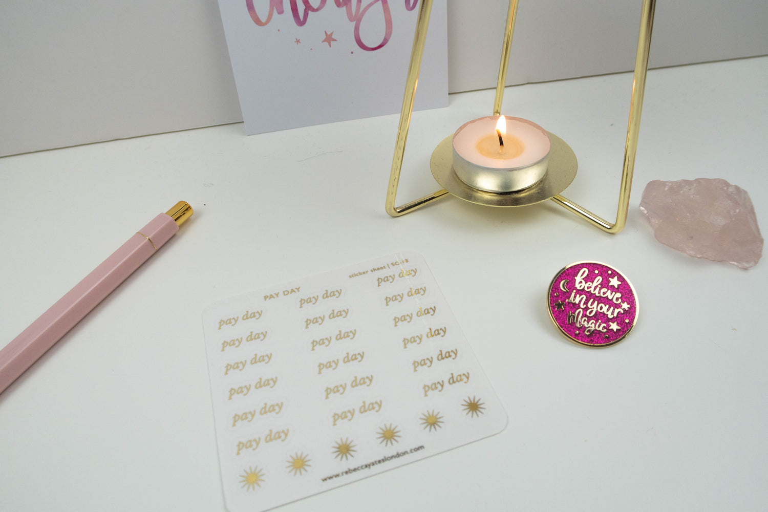 FOILED SCRIPT STICKERS
