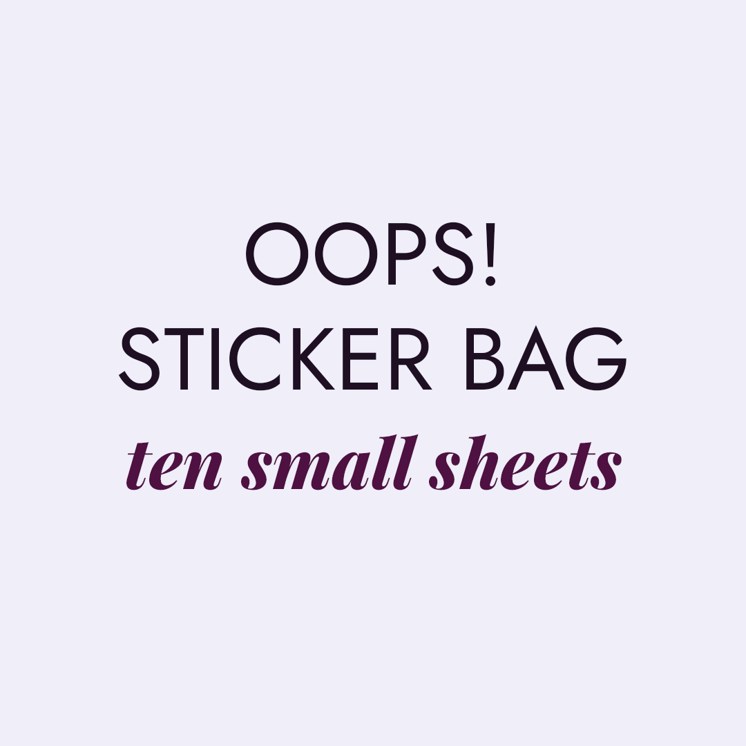 OOPS! BAG - MYSTERY STICKER SECONDS BAG - 10 SMALL SHEETS