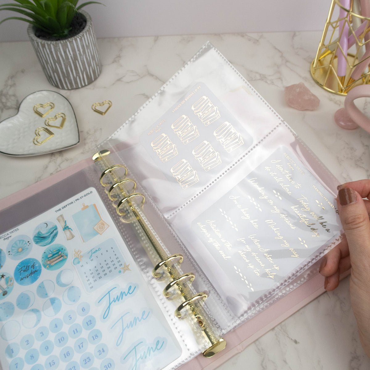 PALE ROSE STICKER STORAGE BINDER - Rebecca Yates
